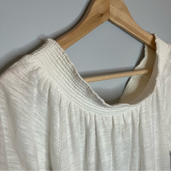 Roxy Bright Blue Sky Off The Shoulder White Cotton Knot Tie Mini Dress Sz M NWT - Picture 7 of 15